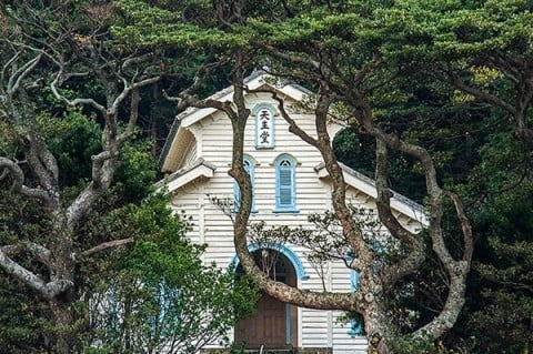 奈留島の江上集落　江上教会