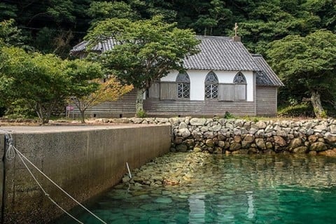 久賀島の集落　旧五輪教会